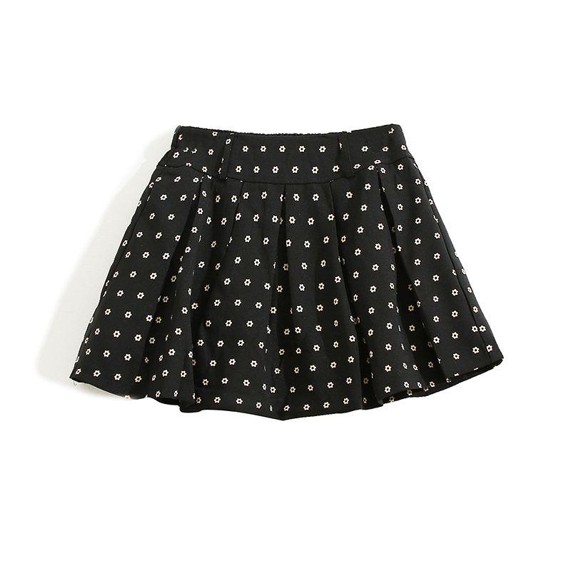 

K/opposite/4 Summer New Arrival Foreign Trade Women s Clothing Fashion Fresh Nature Elastic Waist Pleated Short A- line Skirt Pants Black S