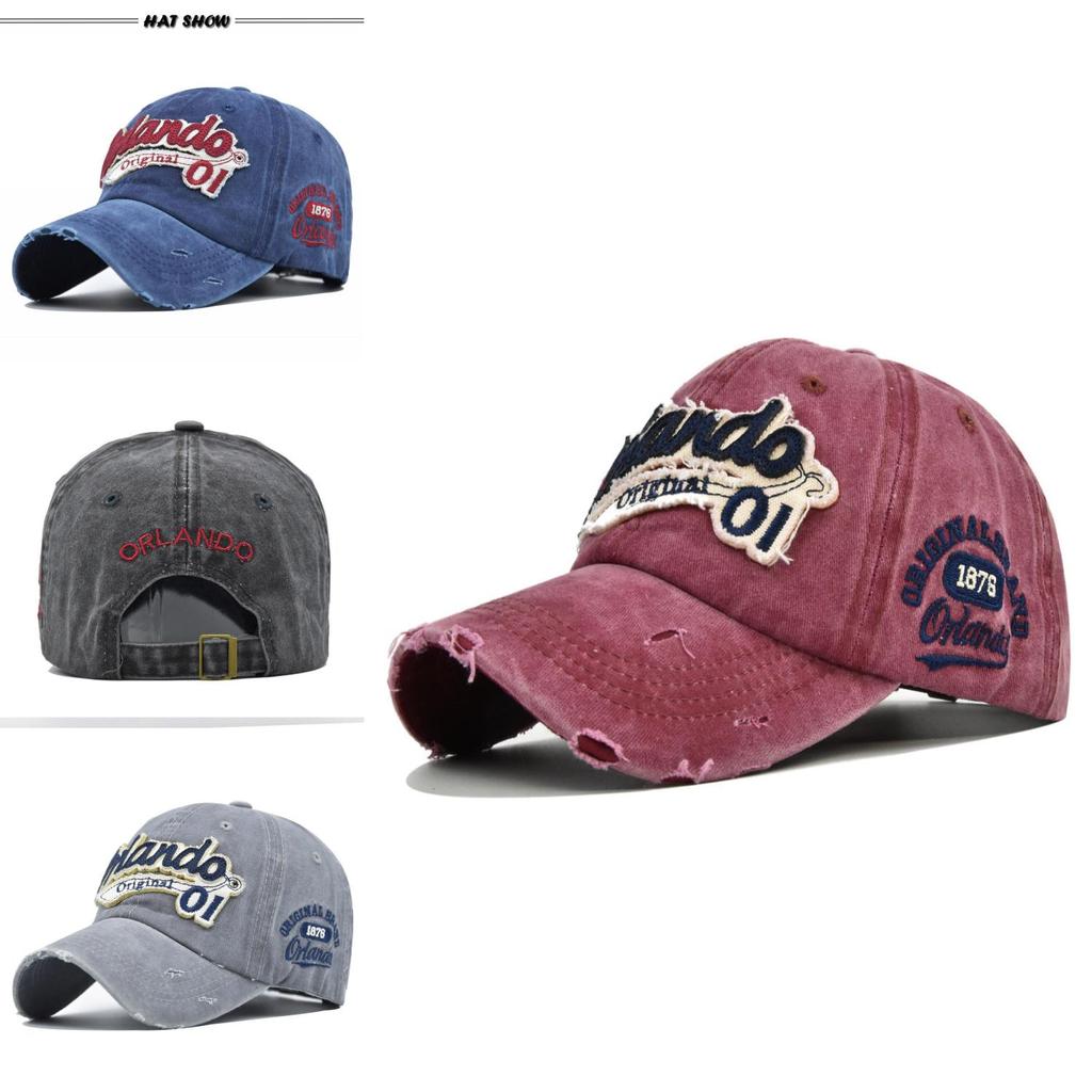 Retro Style 3d Embroidery Baseball Cap In Blue Khaki Black Wine Red And Grey