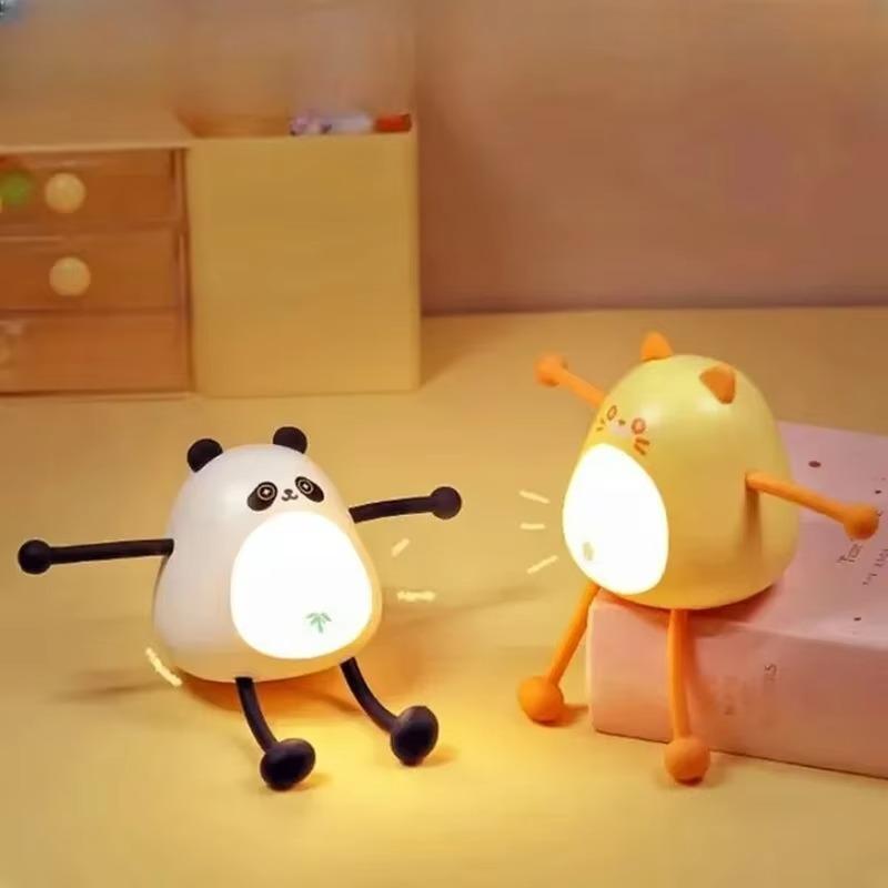 Cartoon Night Light Mini DIY Table Reading Lamp Novel Animal Desktop Decorative Ornaments Lamp Bedroom Decor Gifts For Children
