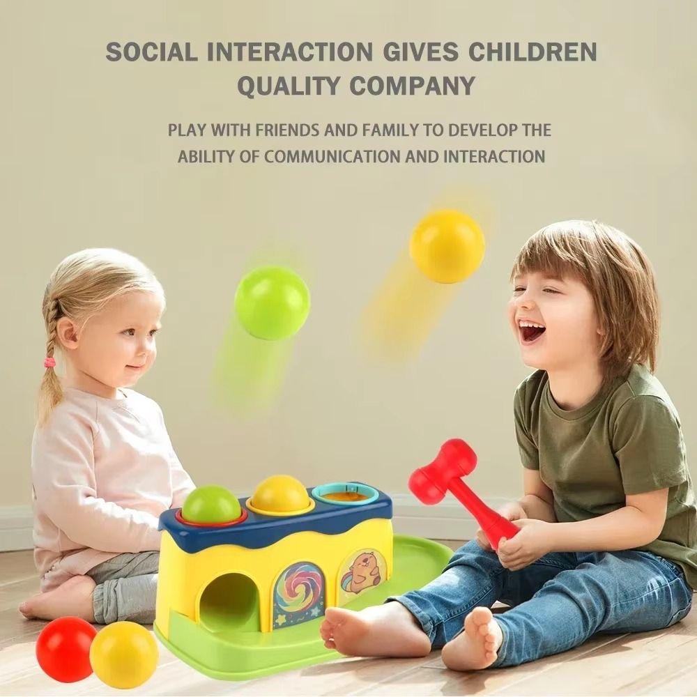 Stacking Balls Interactive Hammer Toy Finger Skill Kids Pounding Hammers Toddler Babies