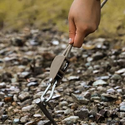 Lanová spona z nerezové oceli + nylon, kladka na stan 100 g