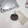 Multifunctional Earphone Bag Car Keychain PU Leather Mini Leather Bag Solid Color Small Bag Pendant Storage Bag