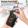 Samsung Z Flip 7 FE Leather Ring Wallet Case with Card Holder and Stand