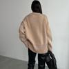 GMXIA Women's Semi-High Neck Sweater Autumn and Winter Commuter Solid Colour High Neck Knit Pullover Sweater