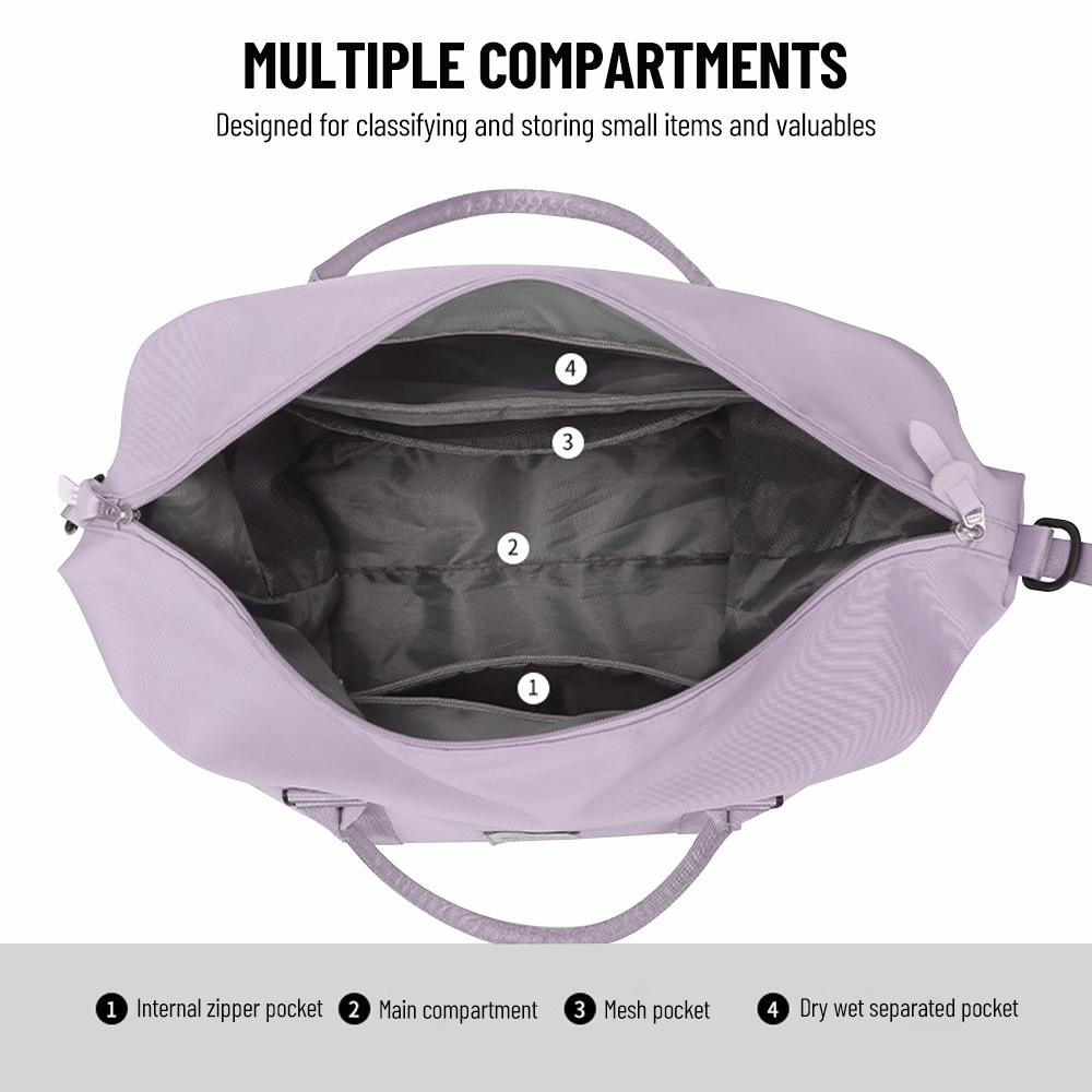 სამოგზაურო Duffel Bag Sports Tote Gym Bag Carryon Bagage Weekender ღამის ჩანთა მშრალი სველით