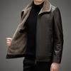 Dad, good leather jacket, real winter velvet, large size leather jacket, fur, middle-aged and elderly Haining integrated package plus men's coat.