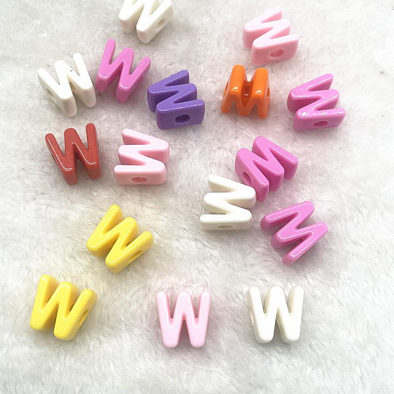 10pcs 20mm Mixed Alphabet Letter Beads Big Hole Charms Beads for Making Jewelry Diy Handmade Key Chain Accessories