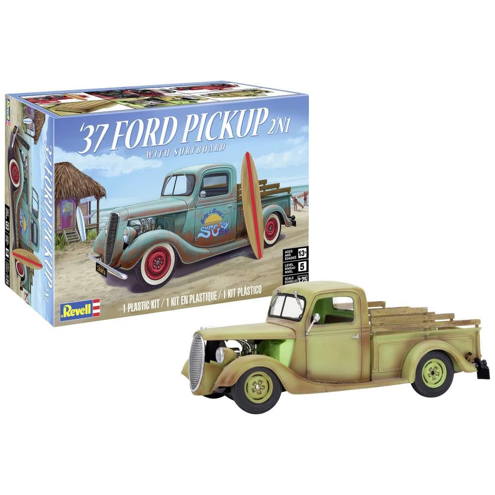 American Revell 37 Ford Pickup Plastic Model 14516 Molded Color 1/25 2'N1