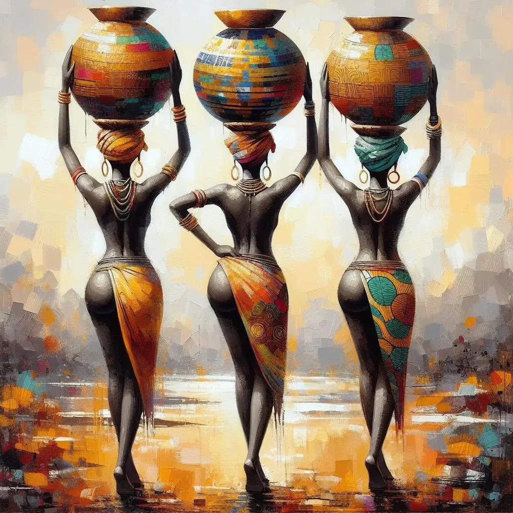 Arte Murale su Tela Cultura Africana Etnica Stampe Poster Donna Nera per Soggiorno Decorazione Casa Pittura su Tela Ragazza Africana Astratta
