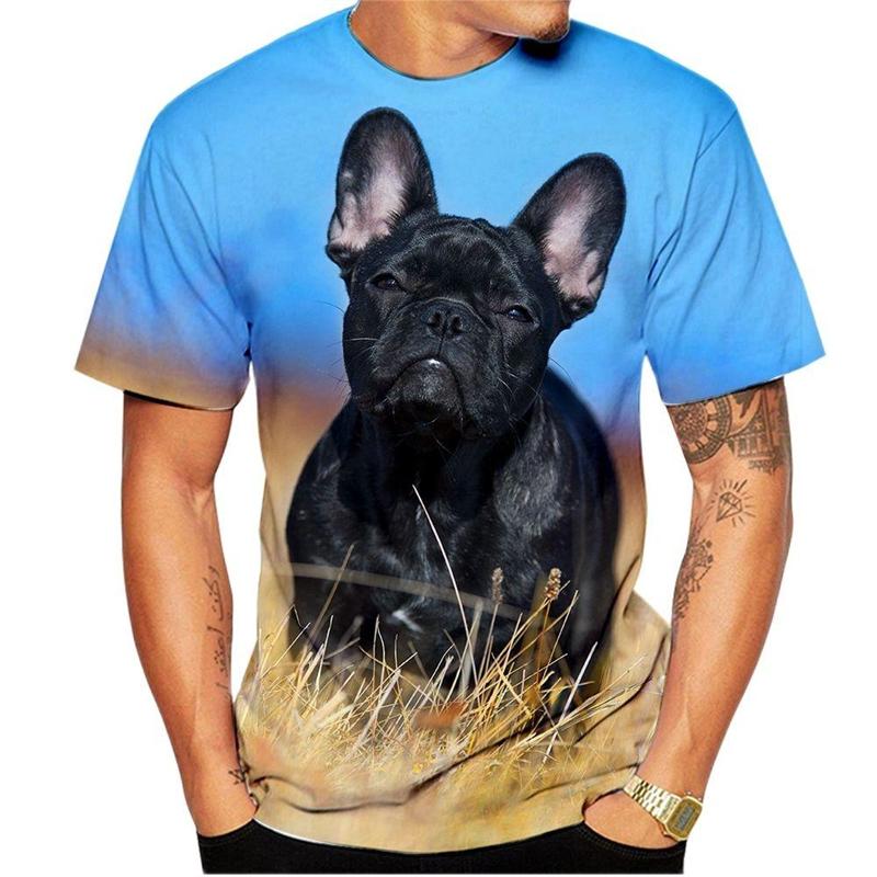 Animal French Bulldog 3D Print T-Shirt Men Women Funny Tshirt Y2k Summer Oversized Kids T Shirt Round Neck Short Sleeve Tops