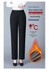 Women's Fleece-Lined High-Waist Warm Pants – Thick, Casual, Straight-Leg for Mom Style, Ideal for Winter Wear by Middle-Aged and Elderly.