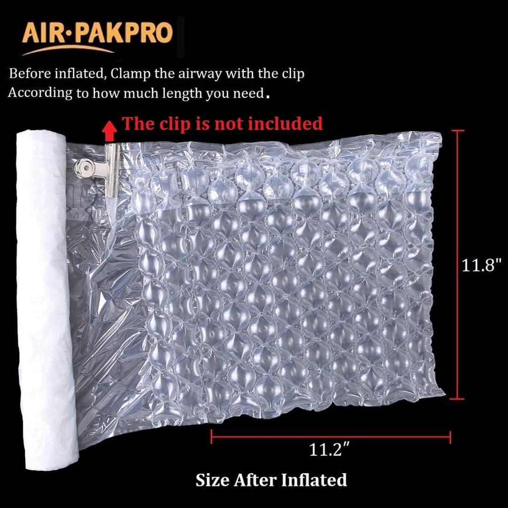 33Ft/Roll Sturdy Inflatable Packing Air Pillows Air Cushions Bags Packing Paper Void Fill Cushioning for Shipping and Packaging with Handpump No