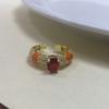 Design Geometric Unique Copper Ring For Women With Adjustable Fit And Colorful Zircon Stones