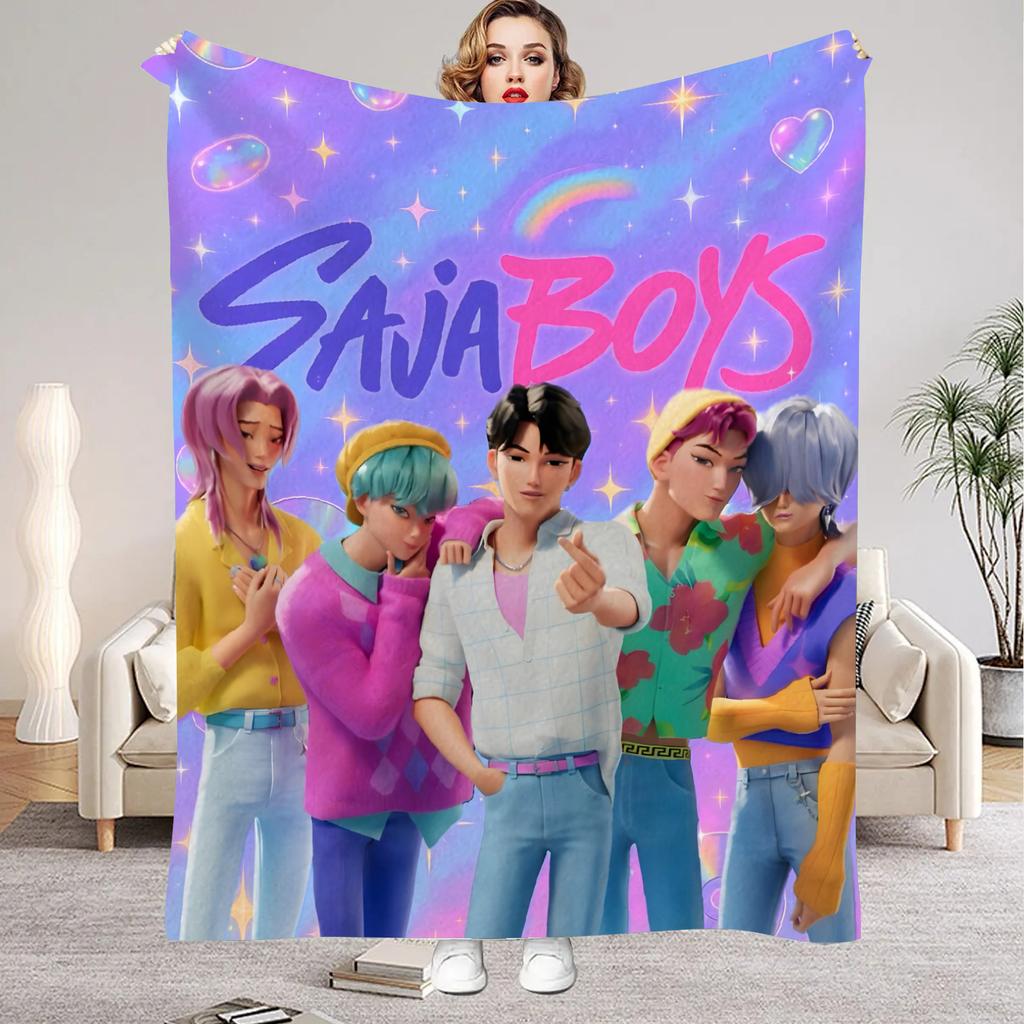 2026 KPOP Demon Hunters Flannel Blankets Living Room Bedroom Sofa Blankets Birthday Gifts For Girls Bedroom Soft Throw Blanket