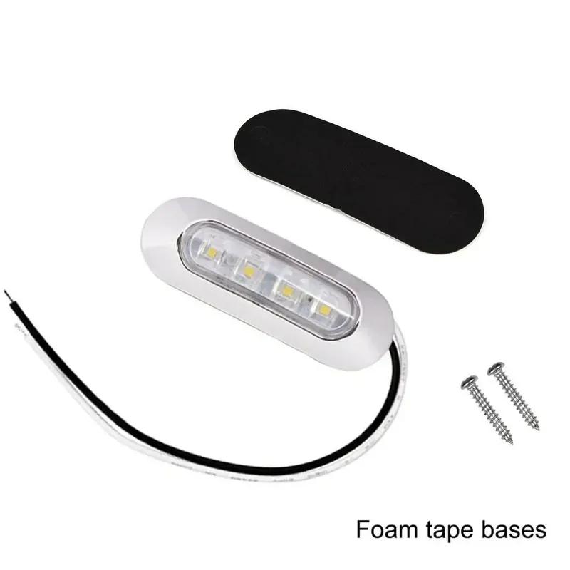 4x Marine Boat LED Courtesy Lights Cabin Deck Walkway Stair Light White 12V -24V LED Tail Lamp Yacht Accessories Waterproof