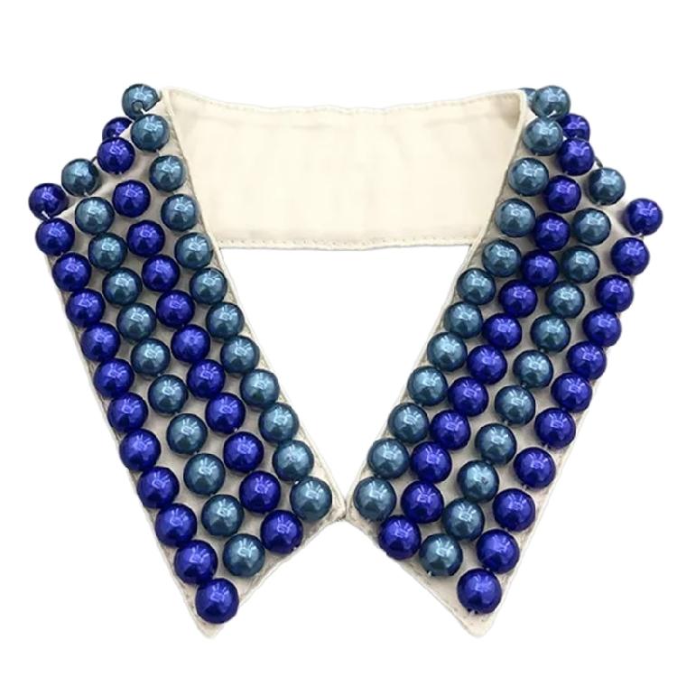 Elegant Pearls Beaded Bib Faux Collar Half Shirt for Women Lapel False Collar Detachable Collar Neckline Choker Necklace