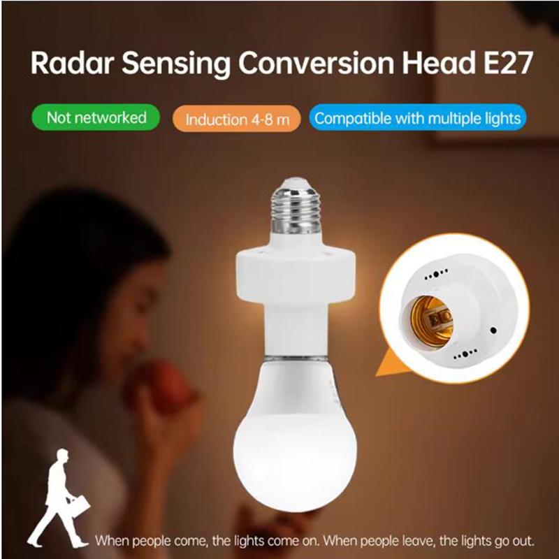 AC 85-265V Radarsensor E27 Fassung Smart Glühbirnen Kopf Adapter Lampenfassung Basis Fassung Küche Schlafzimmer Lichtschalter 110V 220V
