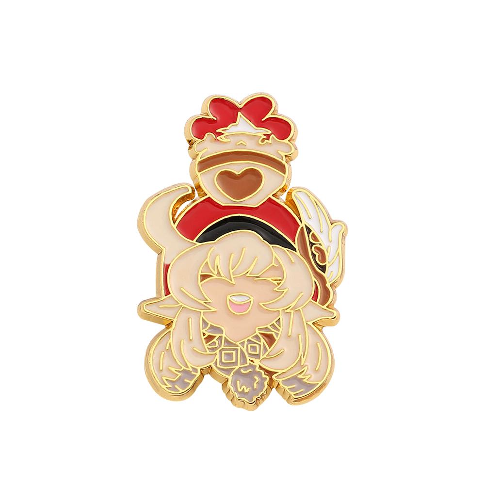Game Genshin Impact Brooch Diluc Barbara Fischl Klee Paimon Cartoon Character Pins Badge Jewelry Accessories Gift for Fans