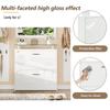 89.5*23*96.5cm Hallway Wardrobe Set 4-Piece with Mirror, 2 Hat Shelves and High Gloss Shoe Cabinet, with 8 Clothes Hooks, White