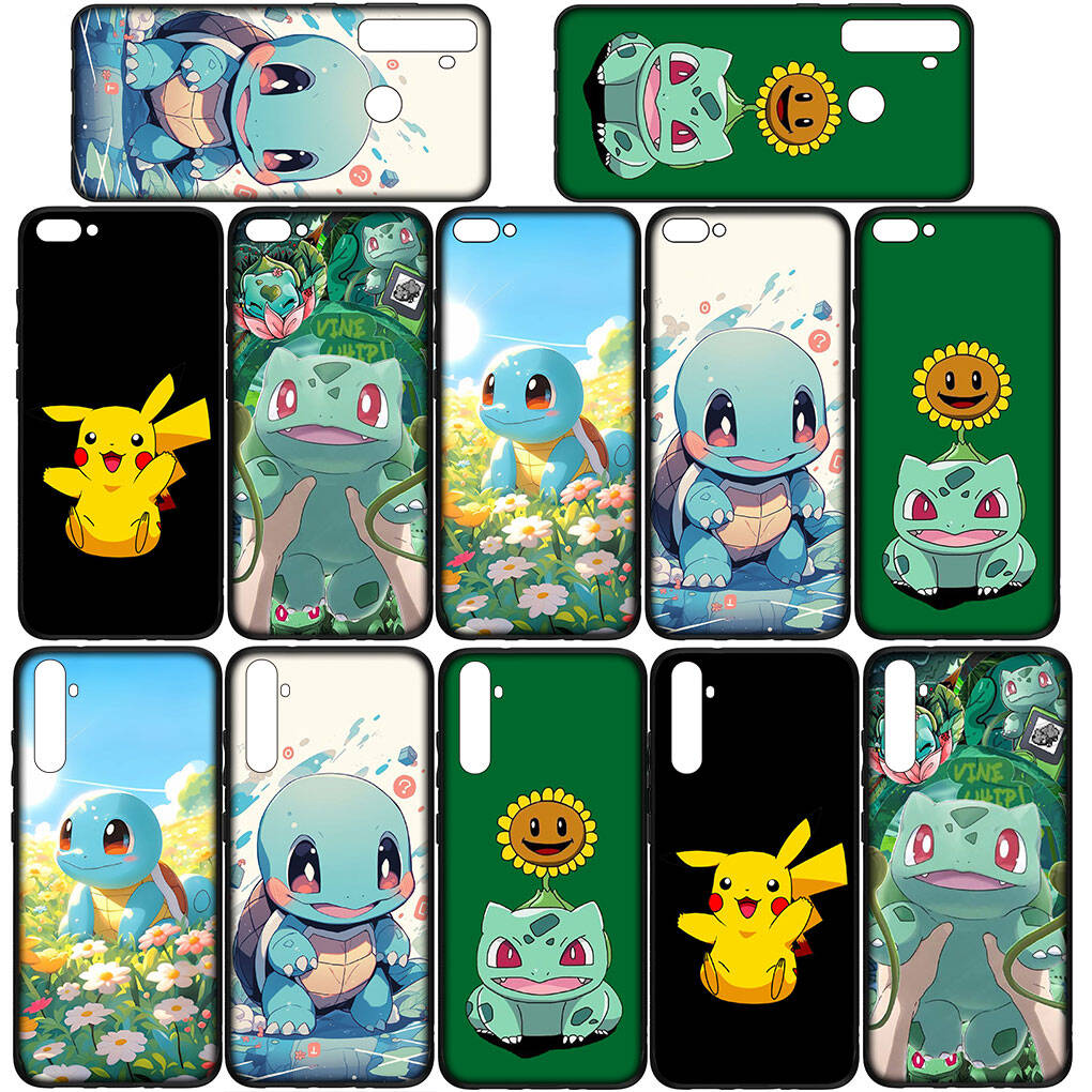 Cover for iPhone 17 16 15 Xiaomi Poco Redmi Note 14 13 12 11 Pro Max X 16e Samsung Galaxy S25 S24 S23 OPPO Huawei Pikachu Bulbasaur Casing Phone Case