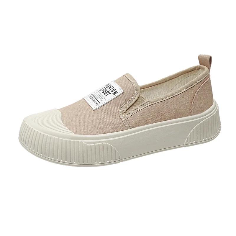 

Мода 2024 года, новые удобные женские туфли, осенние дышащие тканевые туфли, женская мягкая подошва, удобная толстая подошва, повседневная обувь 40 хаки