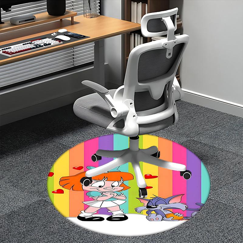 

Tom ,Jerry Chair mat Round Rug-Office carpet , Machine Washable , Non-slip , Suitable for Living Rooms , Bedrooms , Entryways , and Holiday- 80cm by 80cm