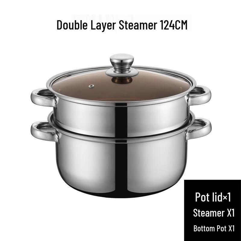 

Wutuo 24CM Double-Layer Stainless Steel Steamer Pot