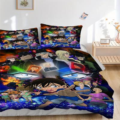 3pc Detective Conan Bedding Set Guest Room Bedroom Decor Christmas Halloween Decor Gifts- All Seasons (No Insert)a1013136