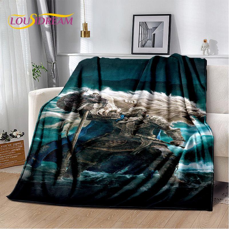 Elden Ring 3D Printed Game Gamer Soft Plush Blanket,Flannel Blanket Throw Blanket for Living Room Bedroom Bed Sofa Picnic Cover