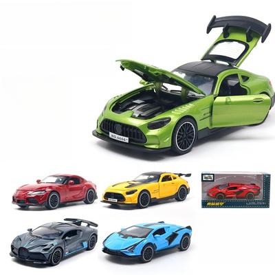 (Boxed) 1:32 Modèle de Voiture en Alliage Quatre Portes Éclairage Musique Jouets pour Enfants Voiture à Rappel Garçon vente
