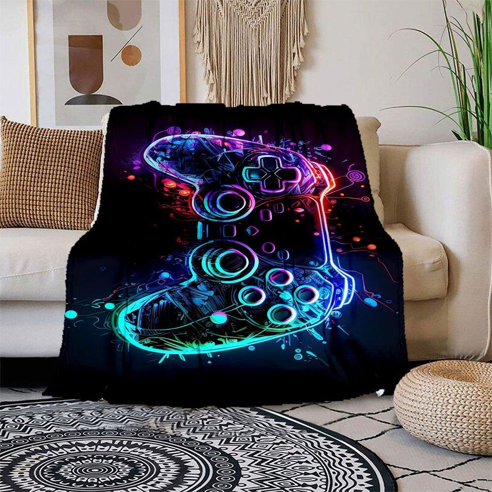 

Neon Gaming Controller T-Shirt: Gamer Vibes in Bright ColorsBlanket Flannel Throw Blanket for Sofa, Bed, Travel, Camping, Office, Couch, Cha 150x180cm