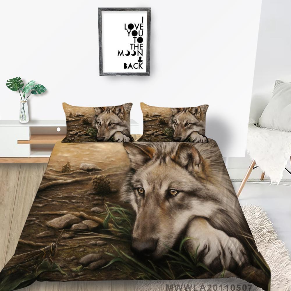 2023 New Style Comforter Cover Set Cool Duvet Covers Highend 3D Wolf Printed Polyester Bedding Cover Set Fashionable Bedclothes