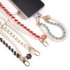 1Pc Colored Leather Imitation Pearl Chains 26cm Exquisite Camellia Phone Lanyard Extention Chain For DIY Handbags Keychain Decor