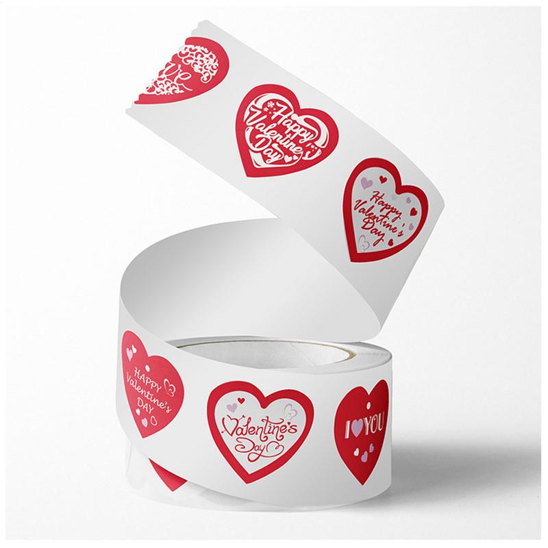 Happy Valentine Day Envelope Stickers Colorful Red Heart Baking Packaging Sticker Wedding Decor Envelopes Seal