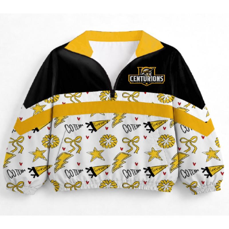 Womens Streetwear Zip-Up Stand Collar Sweatshirt 3D Digital Print Loose Fit Casual Top
