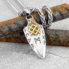 Nordische Runen Odins Speer Halskette Herren Goldfarbe Edelstahl Pfeilspitze Anhänger Valknut Talisman Männlicher Wikinger Schmuck Geschenk