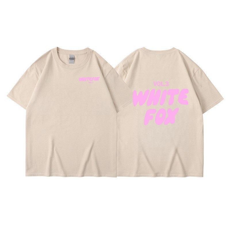 Men's Women's Summer Comfortable Casual White Fox Letter Solid Color Printed T-shirt-Soft Fabric Summer Relaxed Fit Clothing