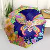 1pc Butterfly Flowers Mandala Artwork Umbrella with Plastic Handle,Vibrant Cartoon Pattern,Multi-functional UmbrellaPT059