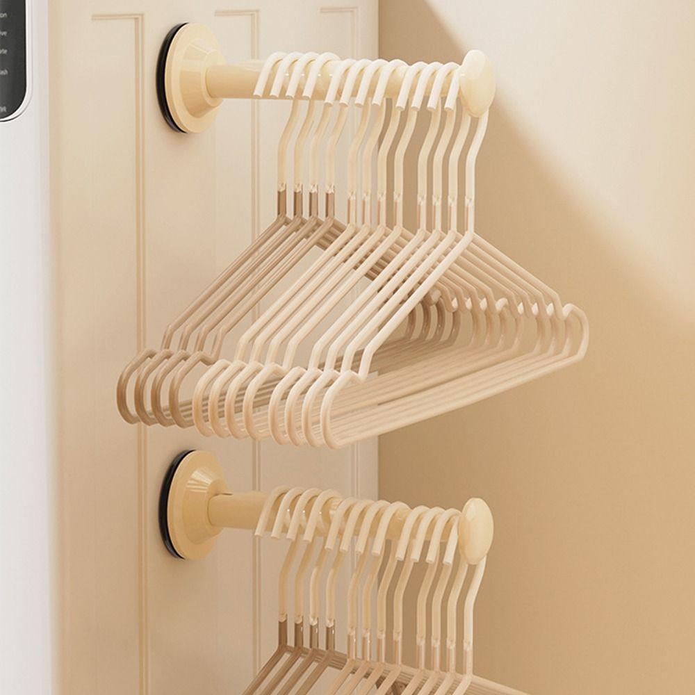 Retractable Clothes Hanger Storage Rack Suction Cup Telescopic Hanger  Bathroom Accessories