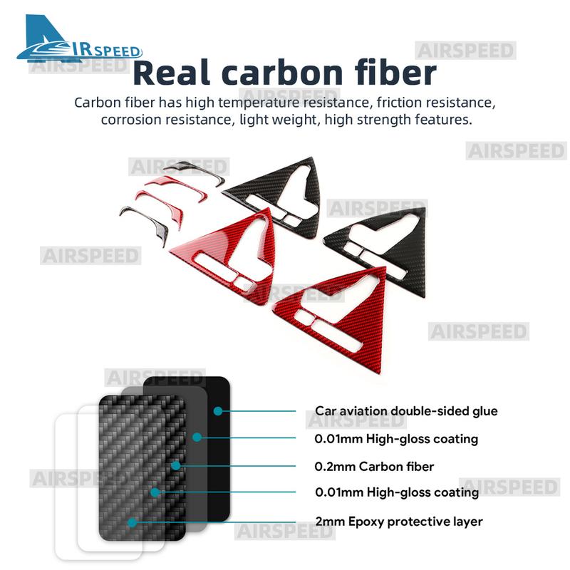 Real Soft Carbon Fiber Sticker For Mercedes Benz SL R129 1990-1994 1995 1996 1997 1998 1999 2000 2001 2002 Door Handle Buttons