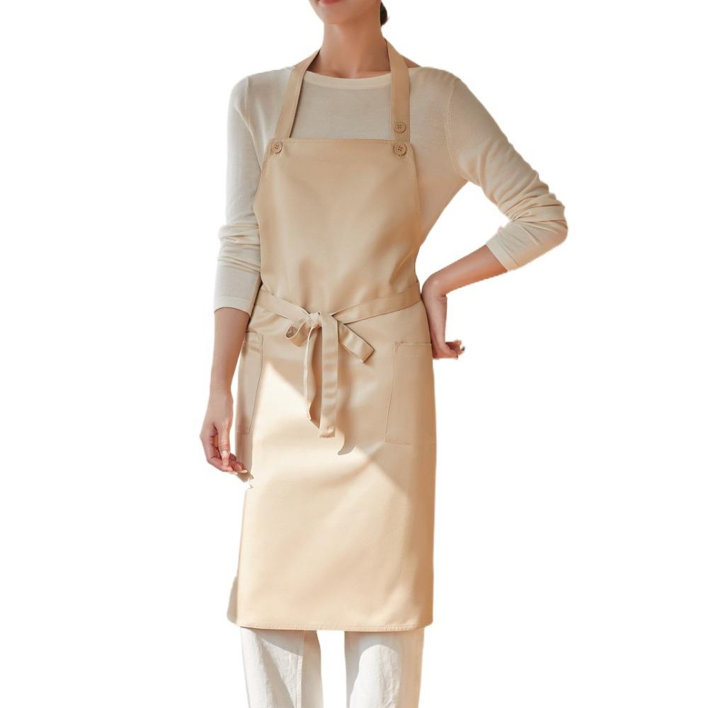 

with Pocket Kitchen Apron Solid Color Waiter Apron Kitchen Accessories Cooking Apron BBQ хакі
