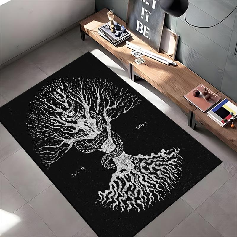 English Title Serpent and Tree Design Carpet Suitable for Use As an Anti-slip Game Mat for Living Room and Bedroom Sofas