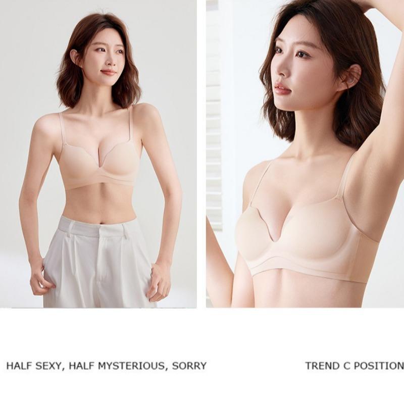 Hochwertiger nahtloser kabelloser BH für Damen, einteilig, mit Raffung zur Unterstützung, Intimwäsche zur Verbesserung der Brustform, gegen Hängenbleiben bei kleiner Brust