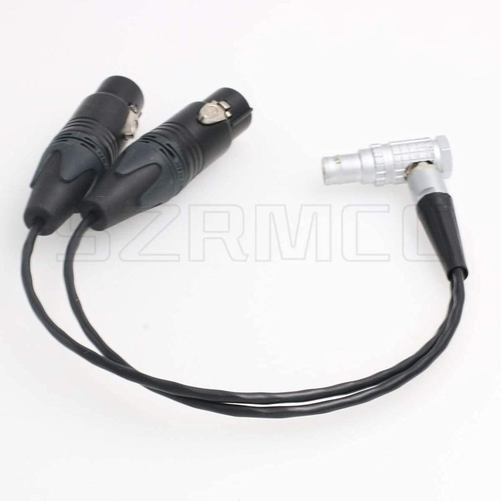 SZRMCC Atomos Shogun Inferno Monitor Recording Microphone Audio Breakout Input Cable Right Angle 10-Pin Male to Dual XLR 3-Pin Female (Right Angle)