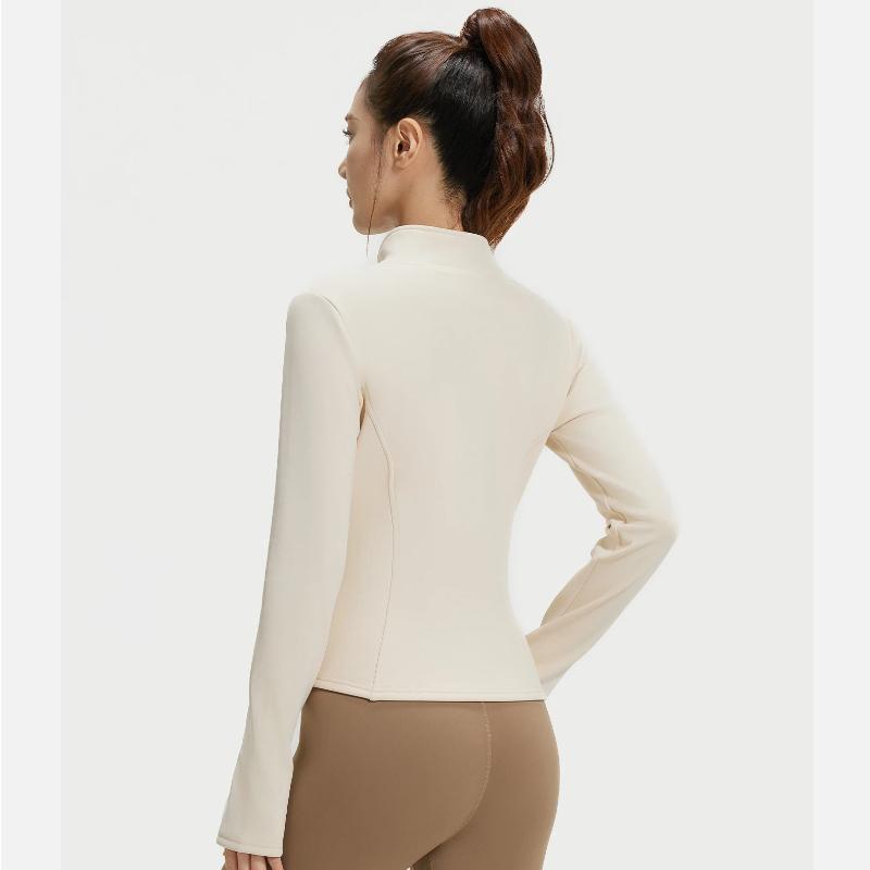 New Spring Autumn Zipper Slim Long Sleeve Top Women Stand Collar Sports Tight Yoga Wear Jacket Female