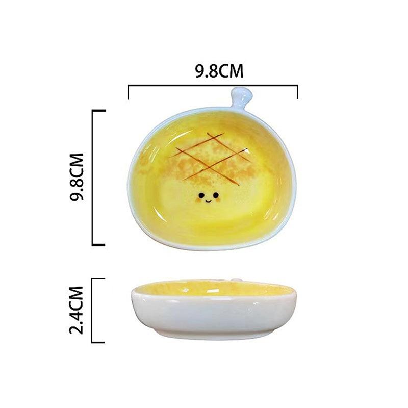 

Керамическая тарелка для хлеба Милый узор с круассанами Десертная тарелка Домашняя креативная тарелка Керамическая тарелка для приправ Тарелка для соусов