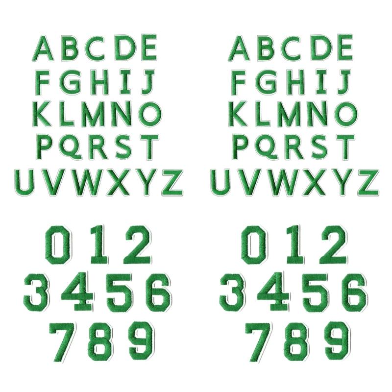 652F 72 Embroidered Letter Number Patches Washable Sewing On Decal for Backpacks Hat Designs