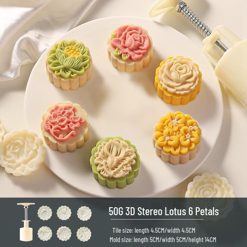 Traditional Cartoon Mooncake Mold, Hand-Press Type for Baking, Available In 50g, 75g, 100g Sizes