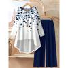 Women Casual Loose Plus Size T Shirt And Long Pants Matching Set