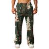 Men's Fashion Casual Loose Wide Leg Christmas Print Sweatpants with Pockets for Holiday